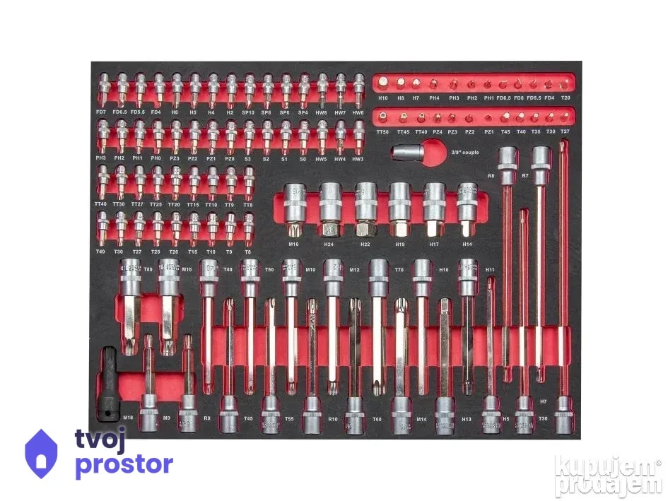 PROLINETECH Kolica sa alatom 250 dela — fotografija 14 od 15