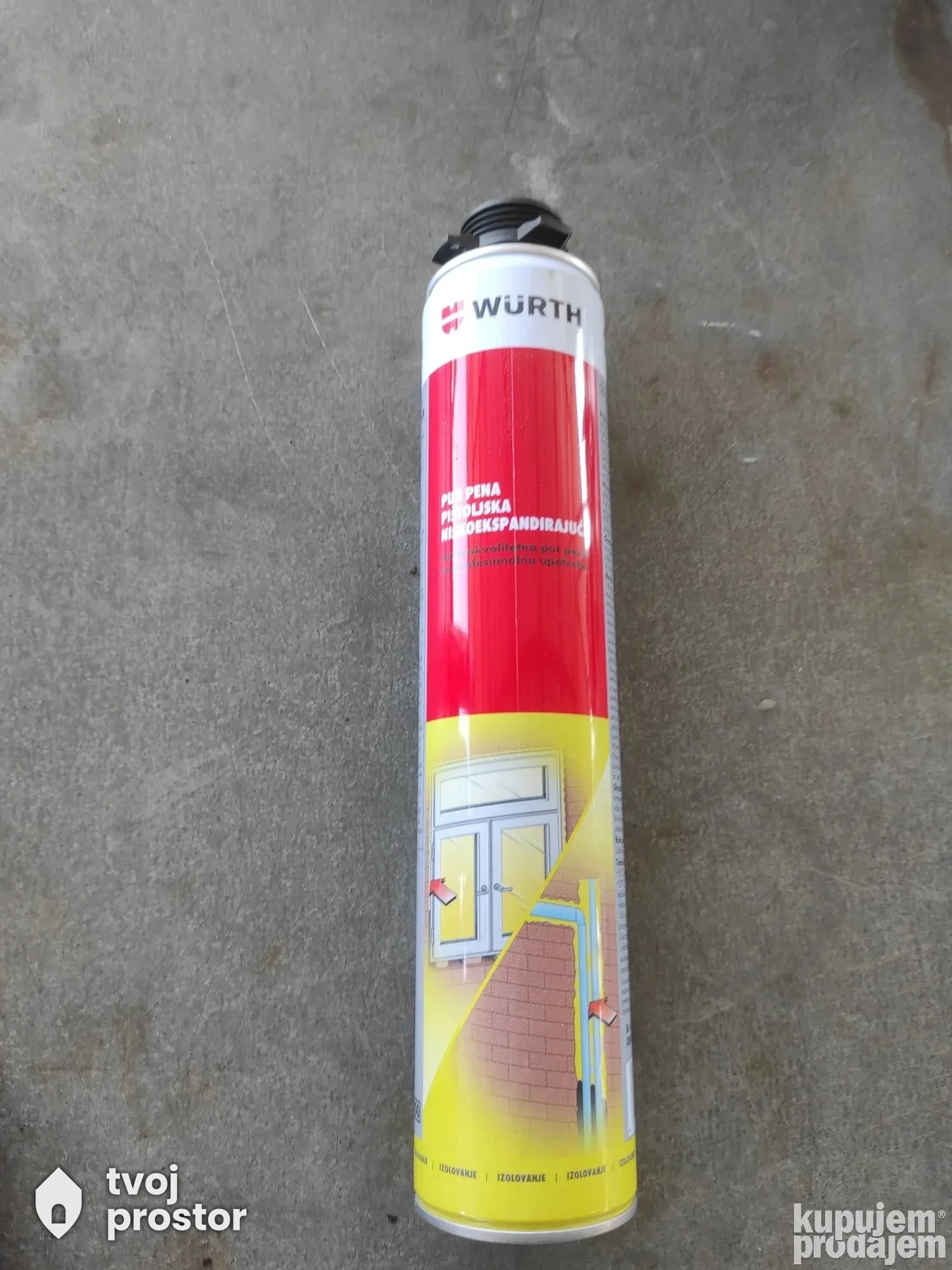 Wurth niskoekspandirajuca pur pena (pistoljska) 750ml — izolacija, Alati Nidža, Negotin