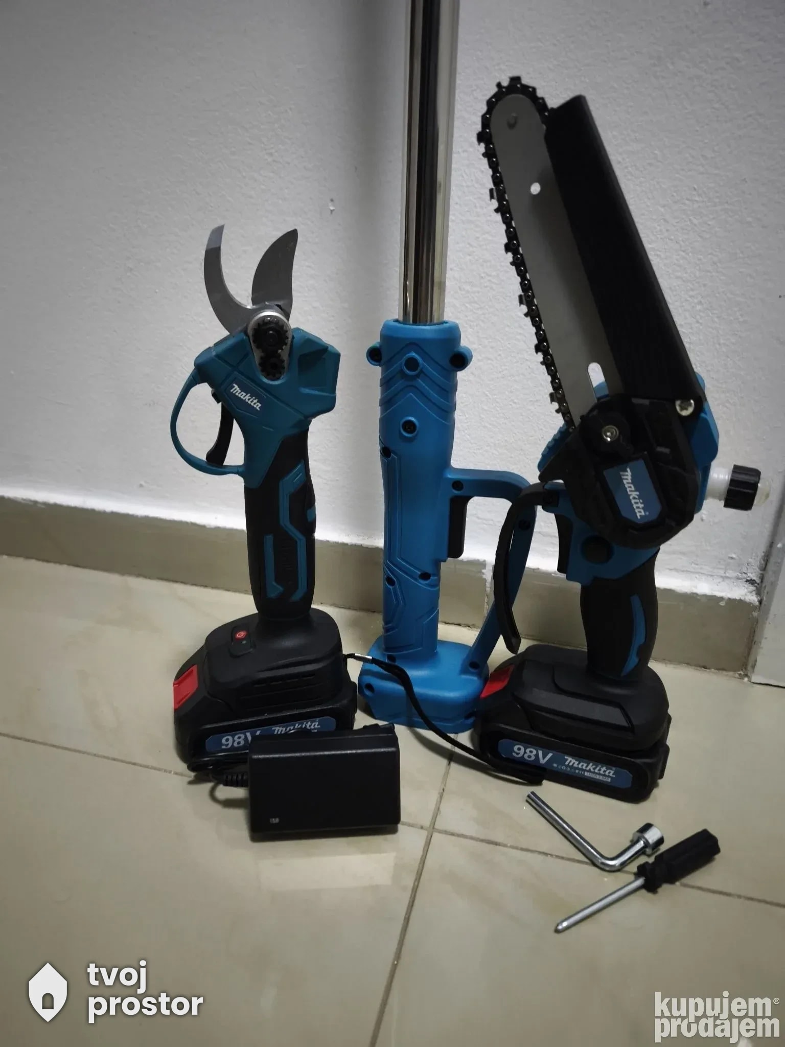 Aku set 5u1 makaze / testera / teleskop itd — fotografija 5 od 12