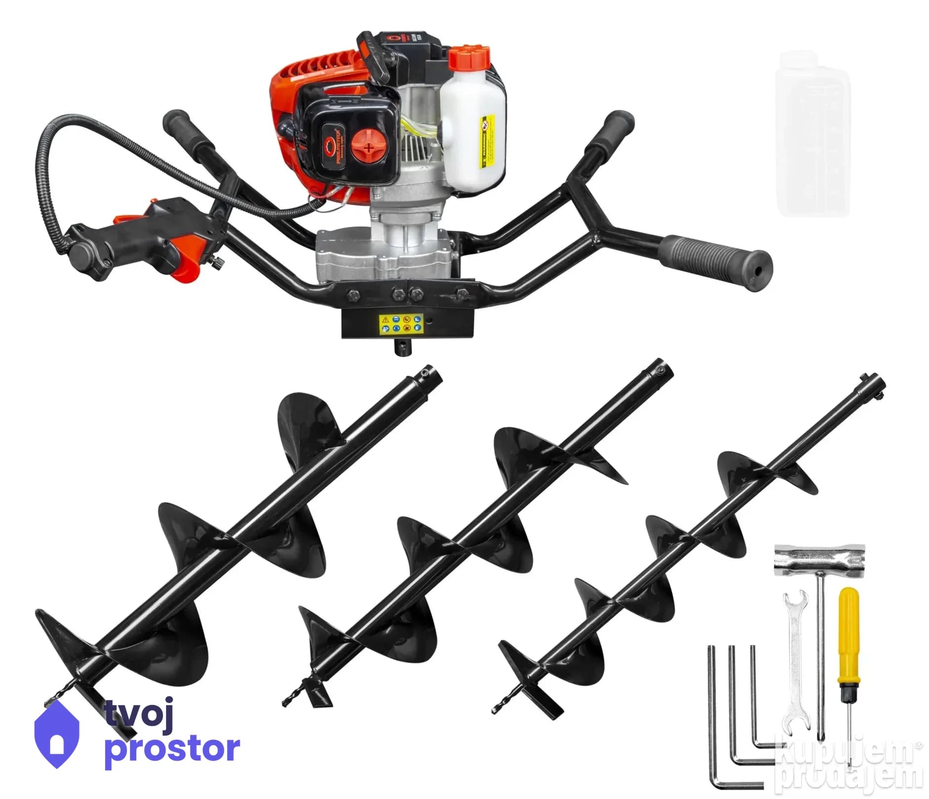 PROLINETECH Bušač rupa za dva rukovaoca Germany Style — baštenski alat, Alati Nidža, Negotin