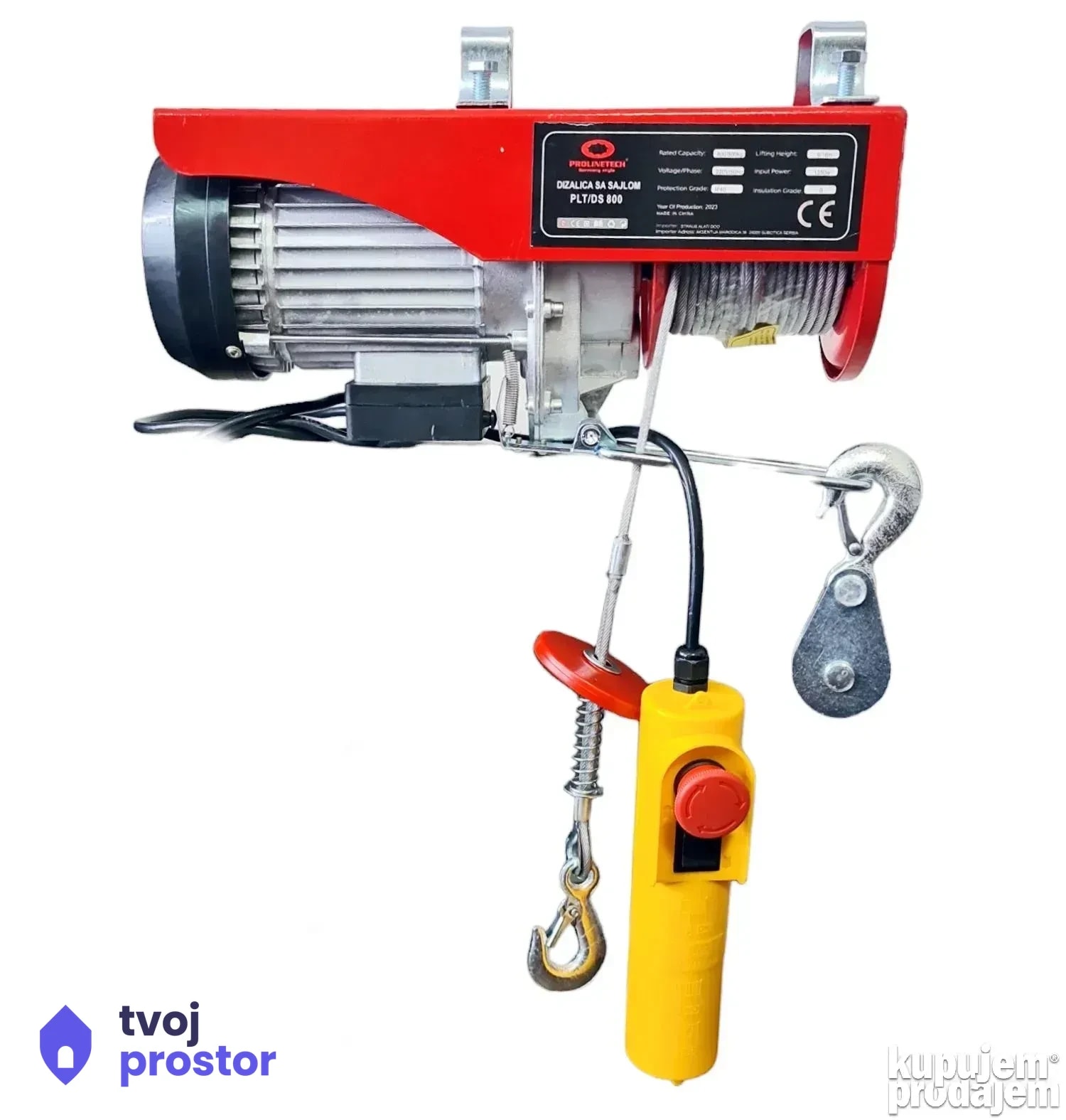 PROLINETECH Dizalica sa sajlom – Vrabac 400/800kg — Alati Nidža, Negotin