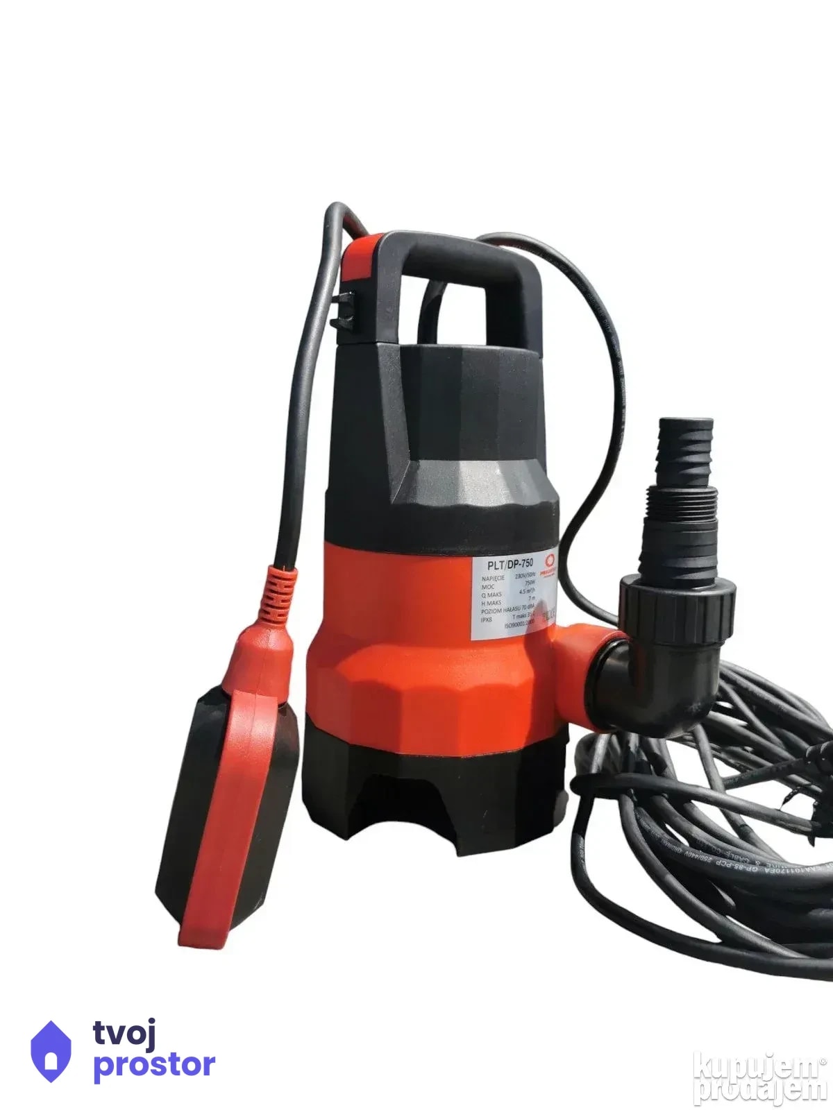 PROLINETECH pumpa za prljavu vodu 400W plastična muljna — fotografija 5 od 6