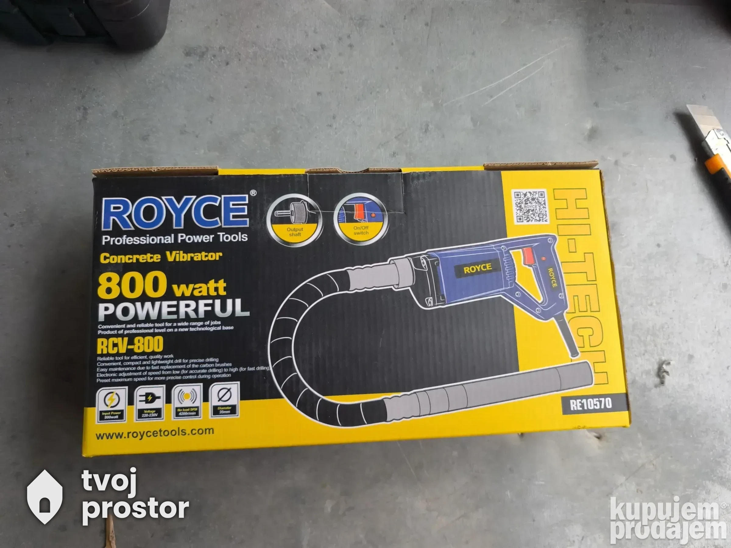 Royce vibrator za beton 800w 1m crevo / vibro igla — fotografija 2 od 4