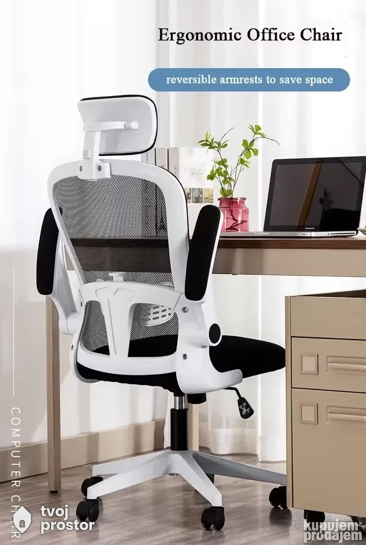 Office ergonomska stolica White — kancelarijski nameštaj, TvojaKancelarija, Kragujevac