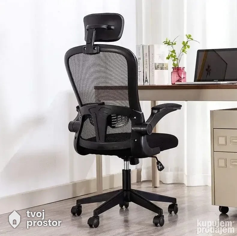 Office stolica eronomska Black — kancelarijski nameštaj, TvojaKancelarija, Kragujevac