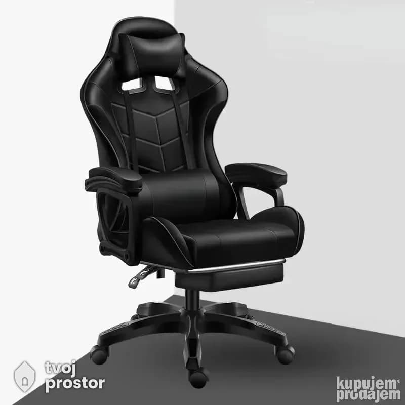 Gaming stolica Black Gejmerska stolica — kancelarijski nameštaj, TvojaKancelarija, Kragujevac