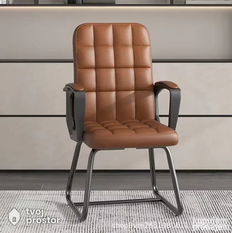 Kozna ergonomska stolica Manager Brown — kancelarijski nameštaj, TvojaKancelarija, Kragujevac