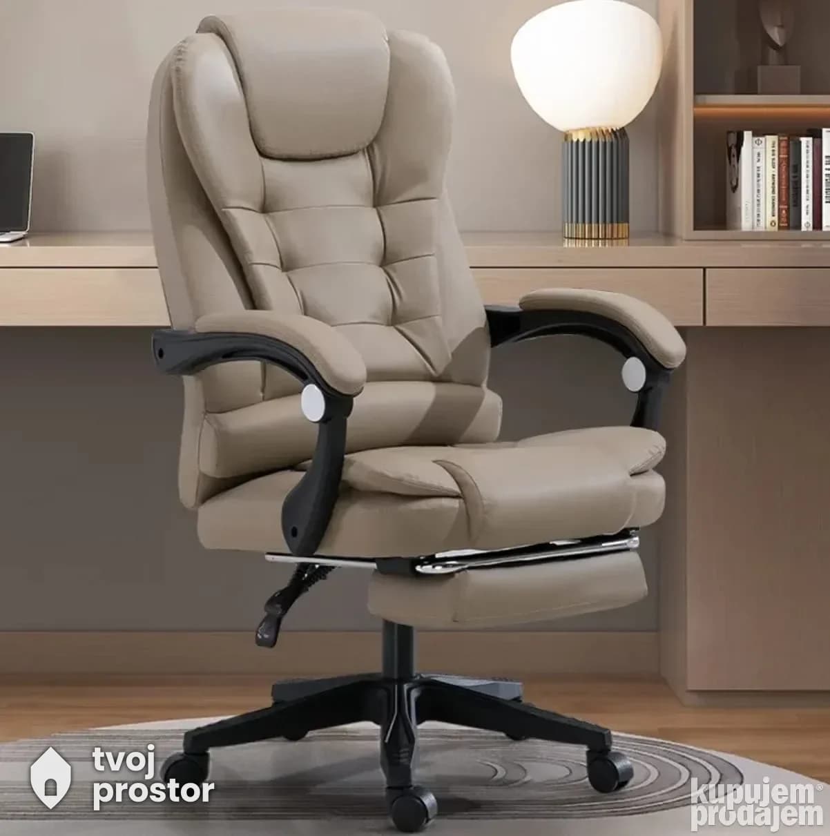 Stolica sa masazerom svetlo braon Office stolica — kancelarijski nameštaj, TvojaKancelarija, Kragujevac