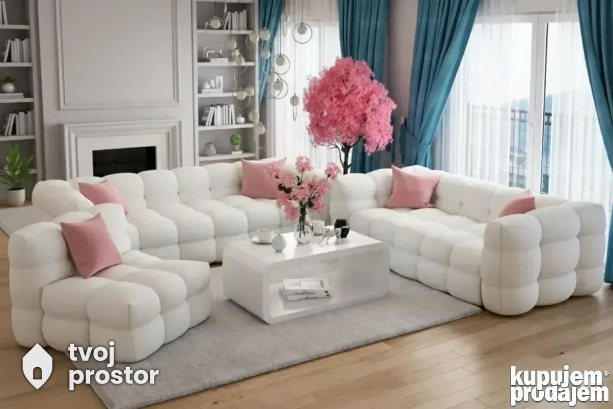 Trosed dvosed fotelja Bubble Teddy — garniture i sofe, Pantelic Stil, Novi Sad