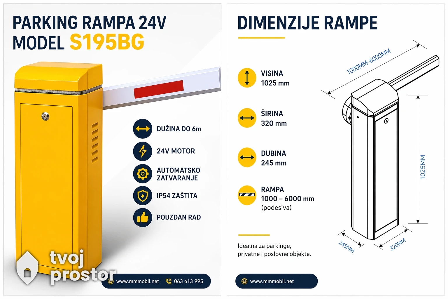 Automatska parking rampa S195BG do 6m — fotografija 2 od 4