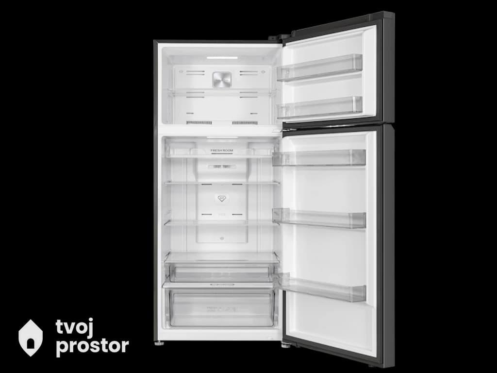 Frižider TCL RP465TSE1/samostojeci/kombinovani/TopFreezer/Total No Frost/E/465L/185x70,6x68,6cm/siva — MM Mobile Lapovo,