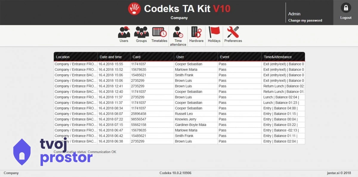 JAN KIT TA-RC-B Kit za evidenciju radnog vremena do 40 zaposlenih — fotografija 3 od 5