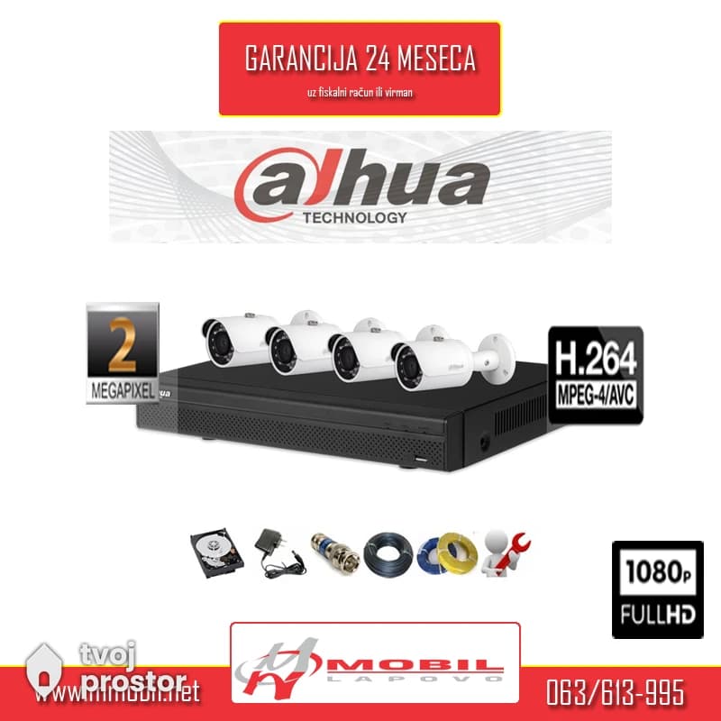 Dahua komplet kamera 2Mpx Full HD — video nadzor i alarmi, MM Mobile Lapovo, Lapovo