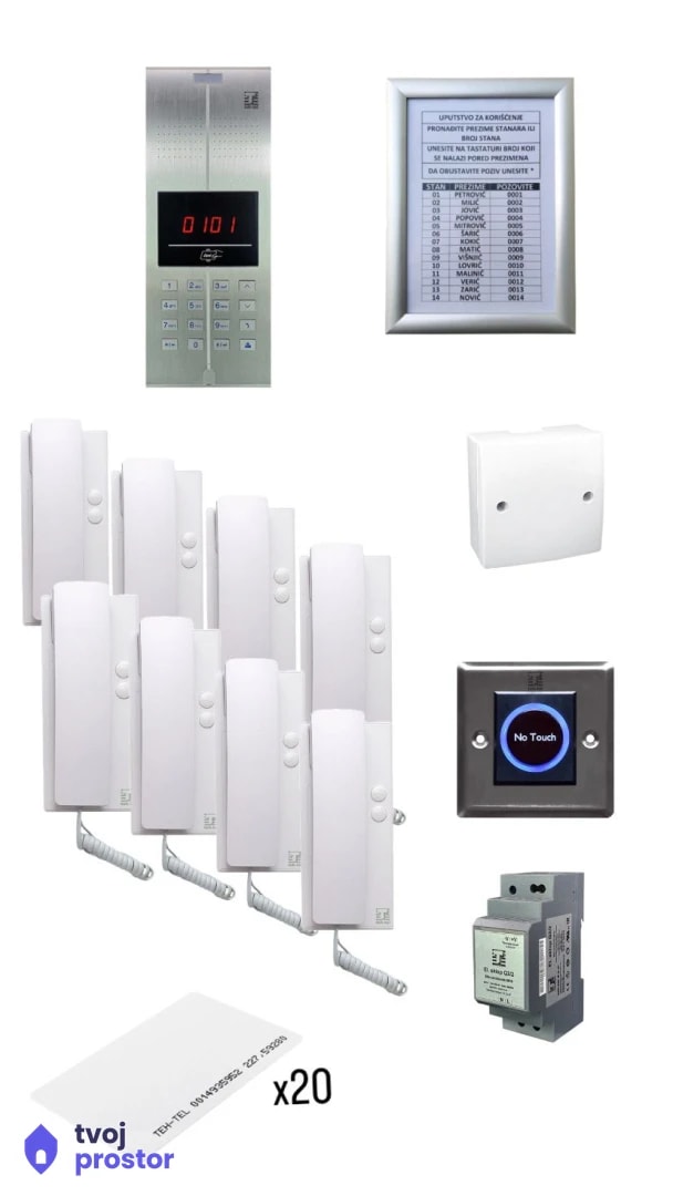 Interfonski audio set 8 korisnika sa 20 id kartica — MM Mobile Lapovo, Lapovo