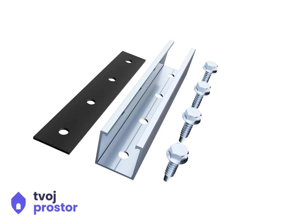 Konstrukcije za SE ANTAI za trapezni lim, mini rail, 150mm, set za 6 panela, frameless klampe — MM Mobile Lapovo, Lapovo