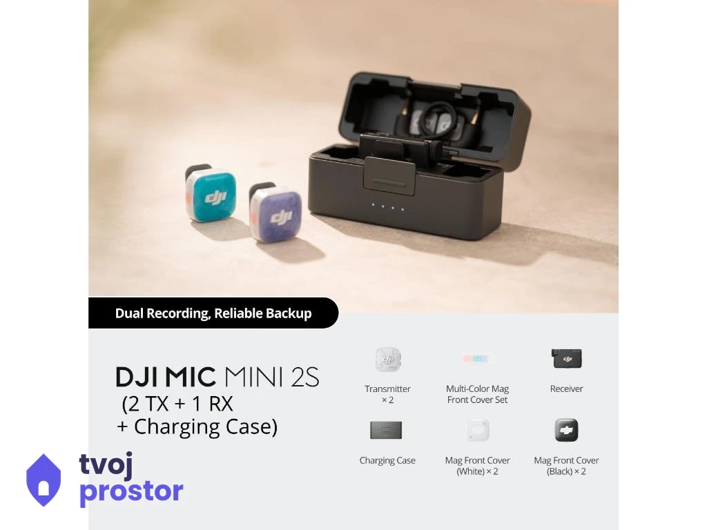 Mikrofon DJI Mic Mini 2S (2 TX + 1 RX + Charging Case) — ozvučenje prostora, MM Mobile Lapovo, Lapovo