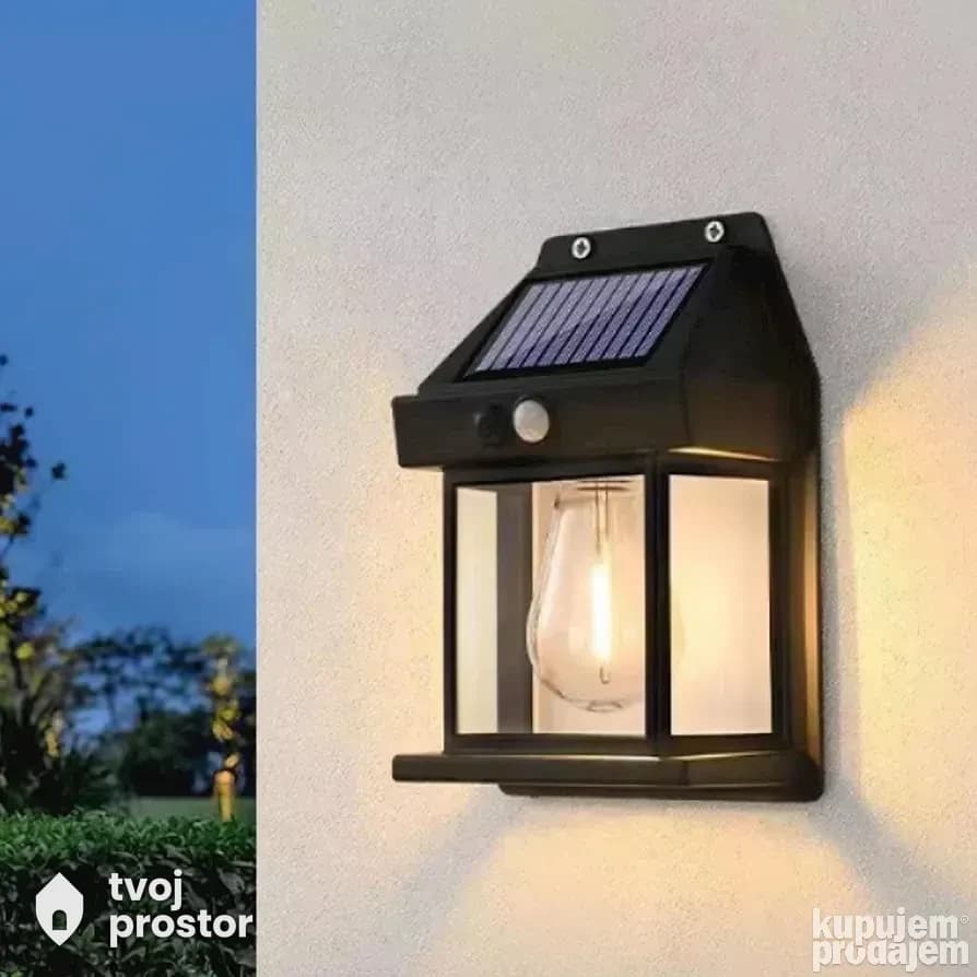 Solarna lampa Fenjer Zidna lampa sa senzorom Solarni luster — spoljna rasveta, Mungosi, Beograd