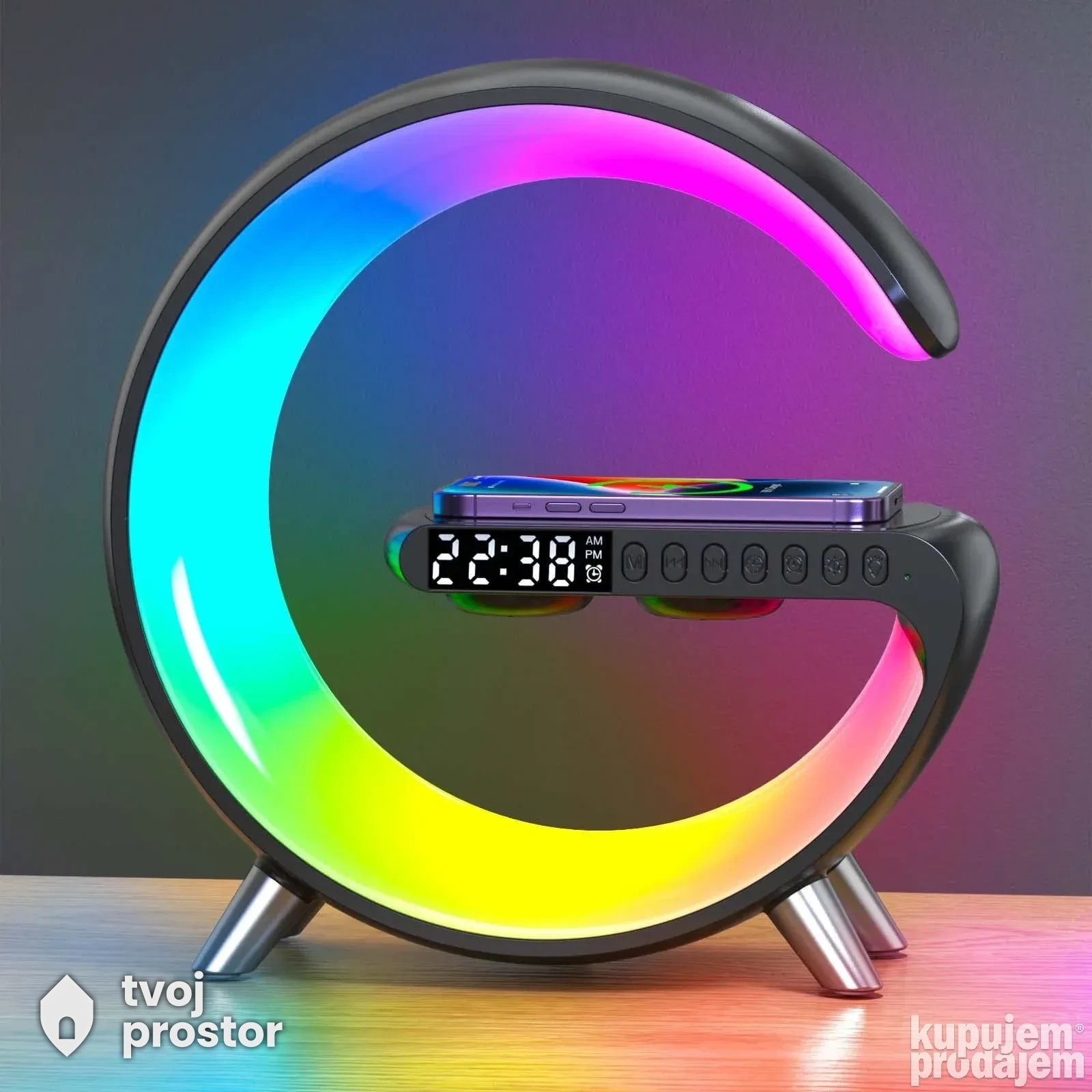 Rgb lampa bluethoot zvucnik punjac — fotografija 3 od 4