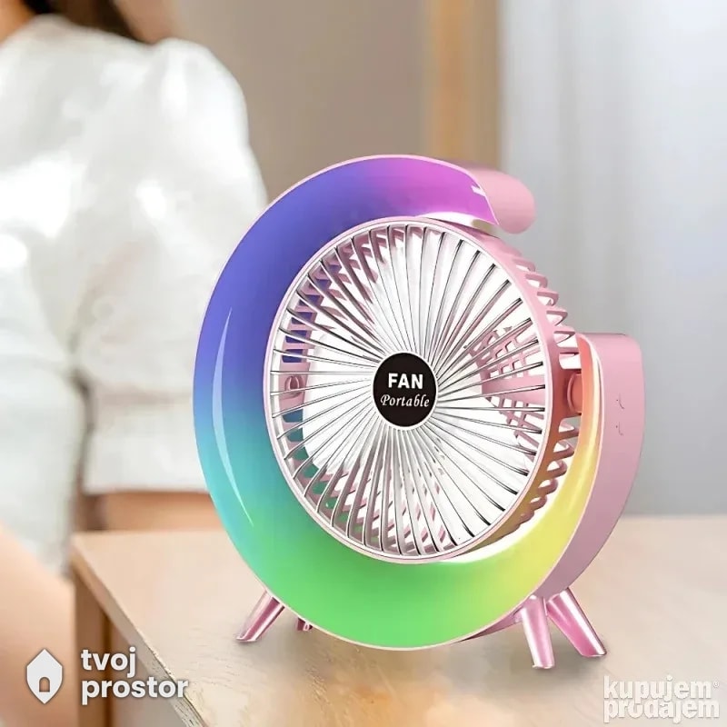 Ventilator lampa RGB Stoni ventilator i lampa — fotografija 2 od 3
