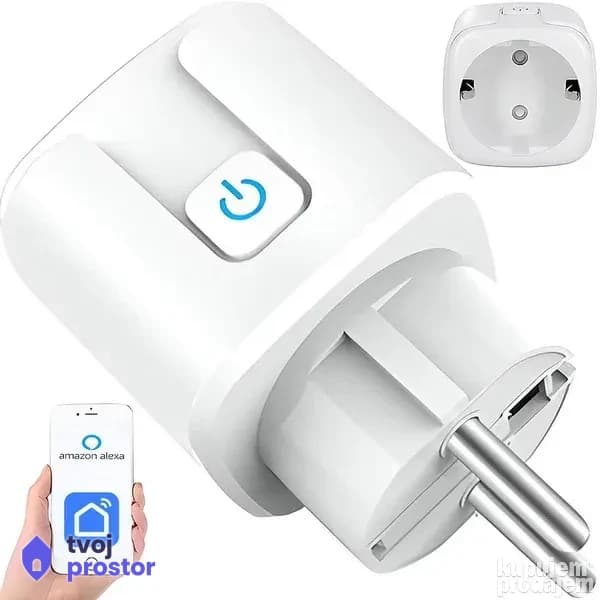Pametna uticnica, smart WiFi plug sa merenjem potrošnje 20A — elektro instalacije, Mungosi, Beograd
