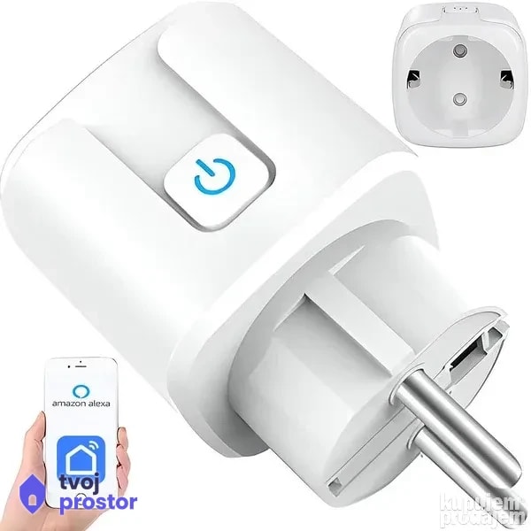 Pametna uticnica, smart WiFi plug sa merenjem potrošnje 20A — elektro instalacije, Mungosi, Beograd