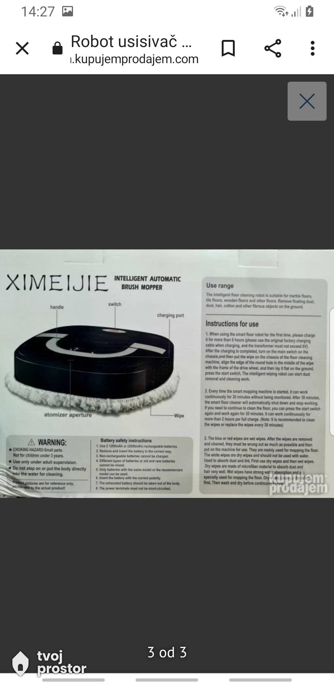 Usisivac Robot Ximeijie — fotografija 5 od 6