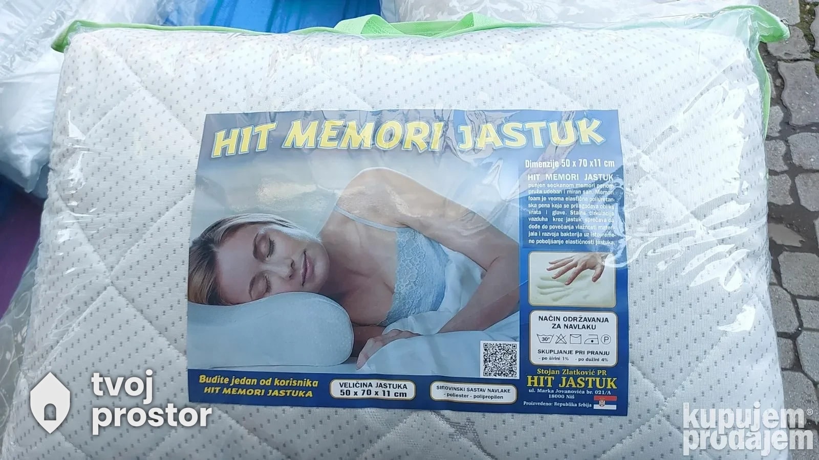 Jastuk od memoriske pene 50x70x11 — posteljina i tekstil, Mungosi, Beograd