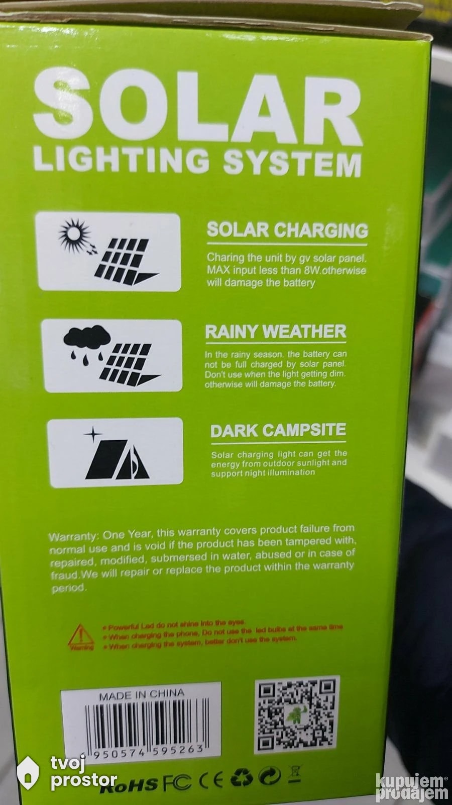 Solarni sistem sa akumulatorom 3 sijalice na usb — fotografija 4 od 5