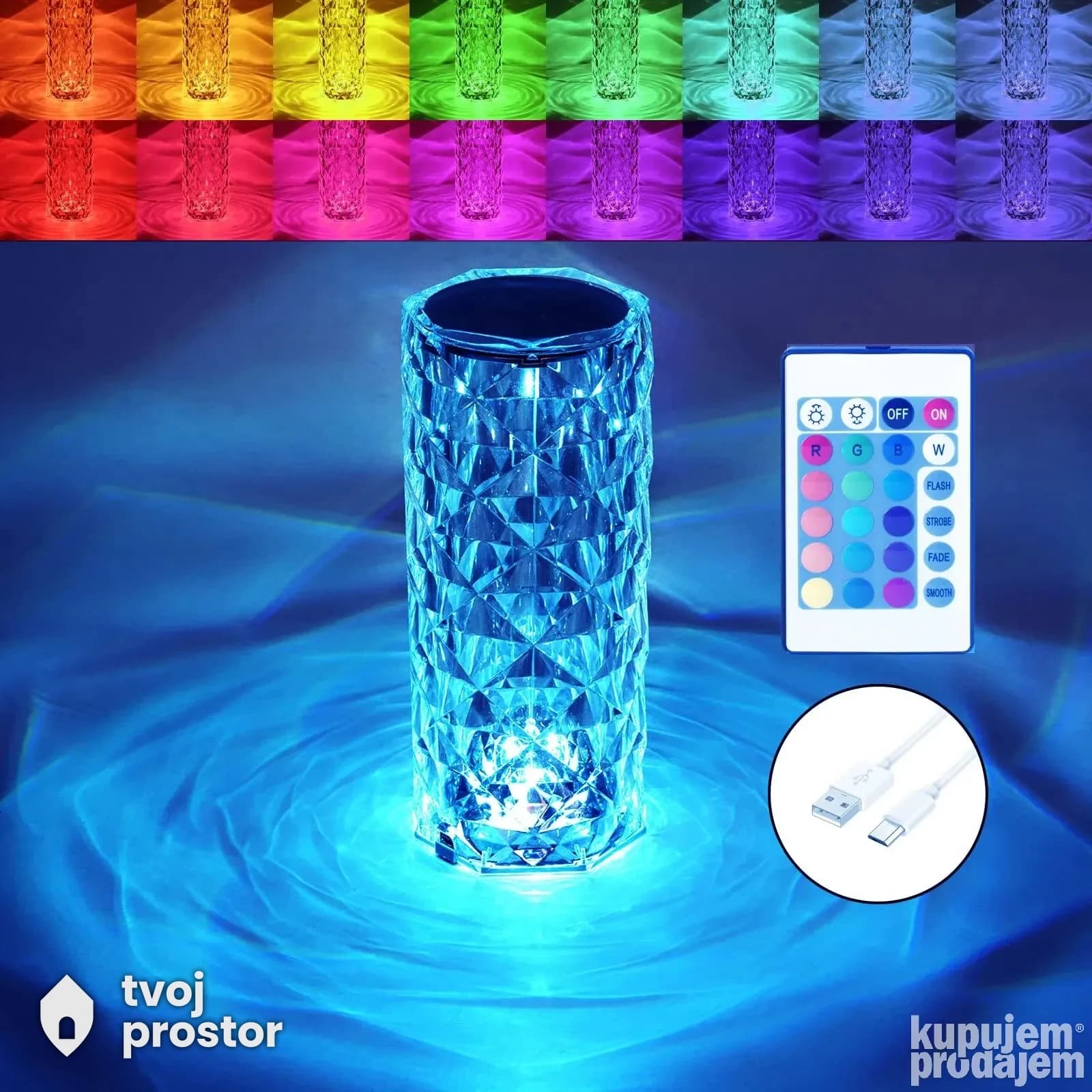 Rgb kristalna lampa — unutrašnja rasveta, Mungosi, Beograd