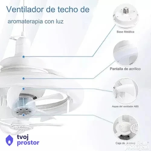 Led luster sijalica sa ventilatorom E27 — fotografija 5 od 7