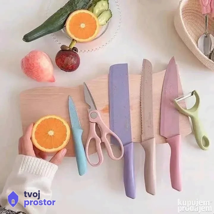 Set nozeva sa ljustilicom i makazama 6u1 kuhinjski nozevi — fotografija 2 od 3