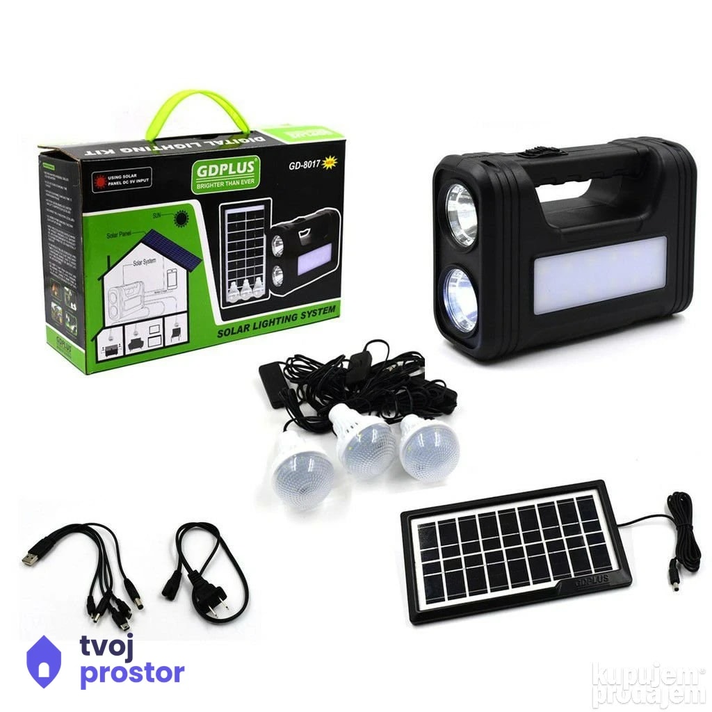 Solarni sistem sa akumulatorom 3 sijalice na usb — fotografija 2 od 5
