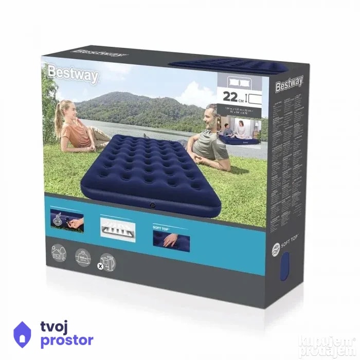 Dusek Bestway za kampovanje, plazu 191x137x22 cm — Mungosi, Beograd