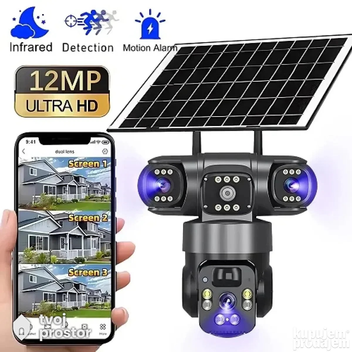 Solarna kamera 4g sim — video nadzor i alarmi, Mungosi, Beograd
