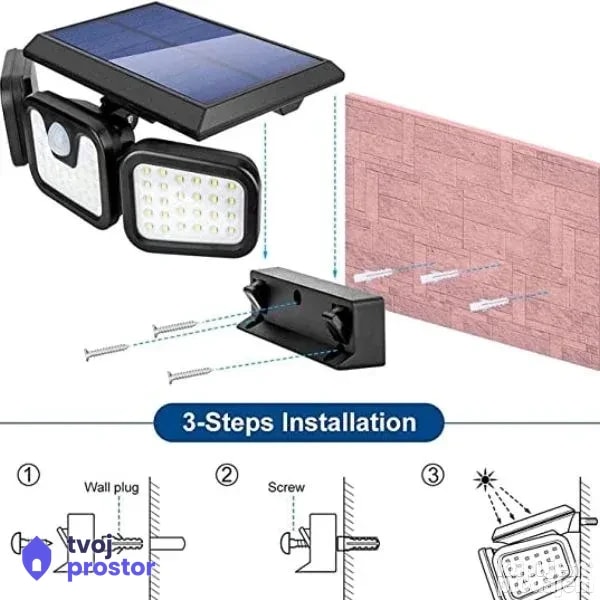 Ulicna solarna lampa za dvoriste — fotografija 4 od 5