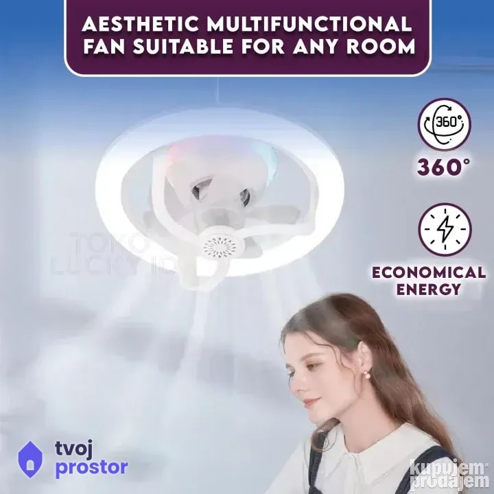 LED plafonjera sa ventilatorom — fotografija 3 od 6
