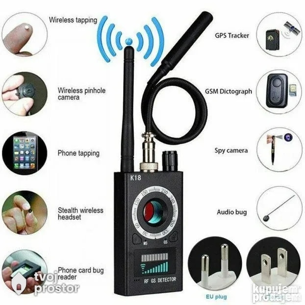 Detektor GPS, GSM signala prisluskivaca kamera K18 — fotografija 3 od 5