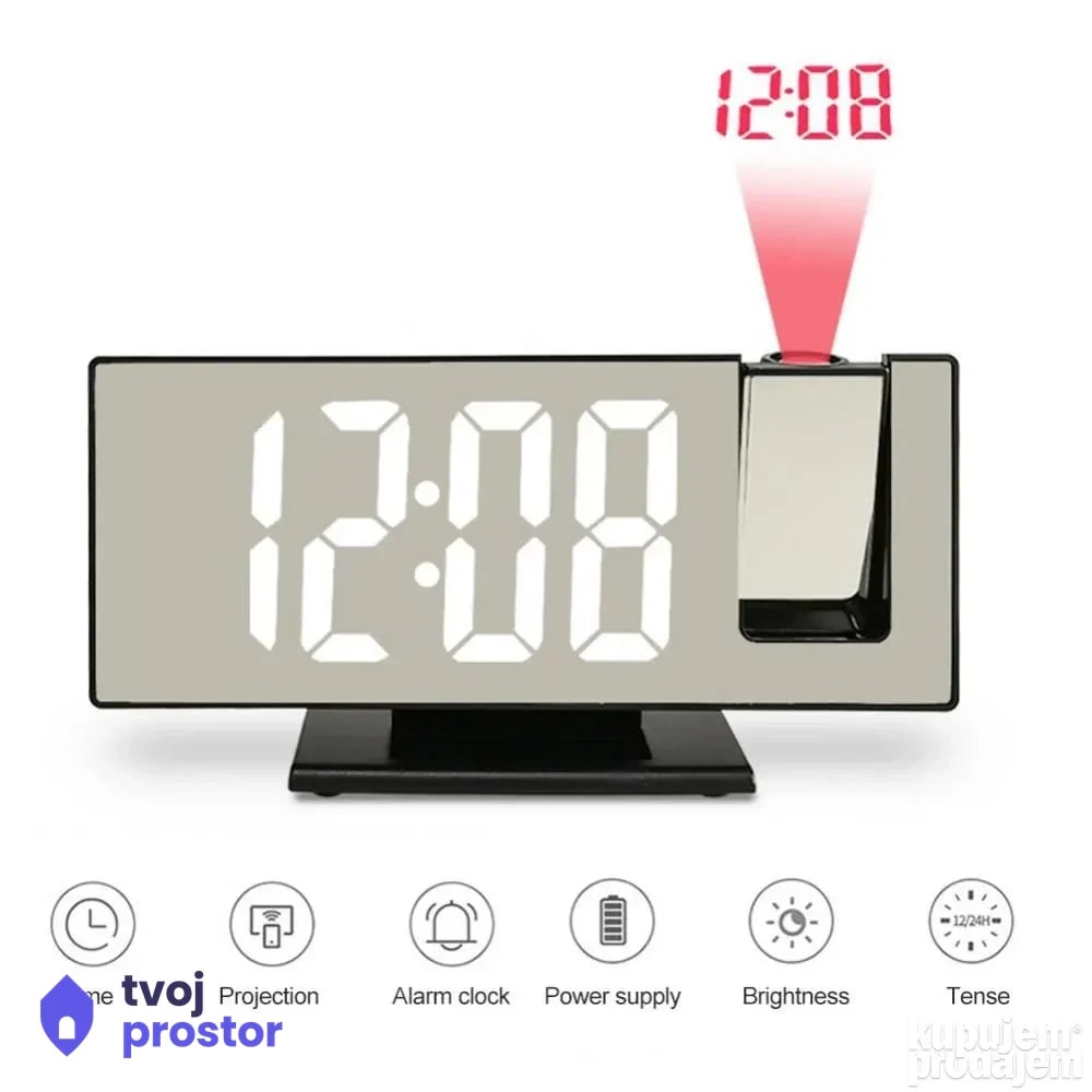 Digitalni led sat ogledalo — fotografija 2 od 3