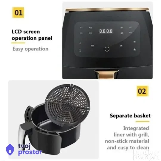 Friteza Silver Crest 6 L Friteze na vruć vazduh Air Fryer — fotografija 2 od 7