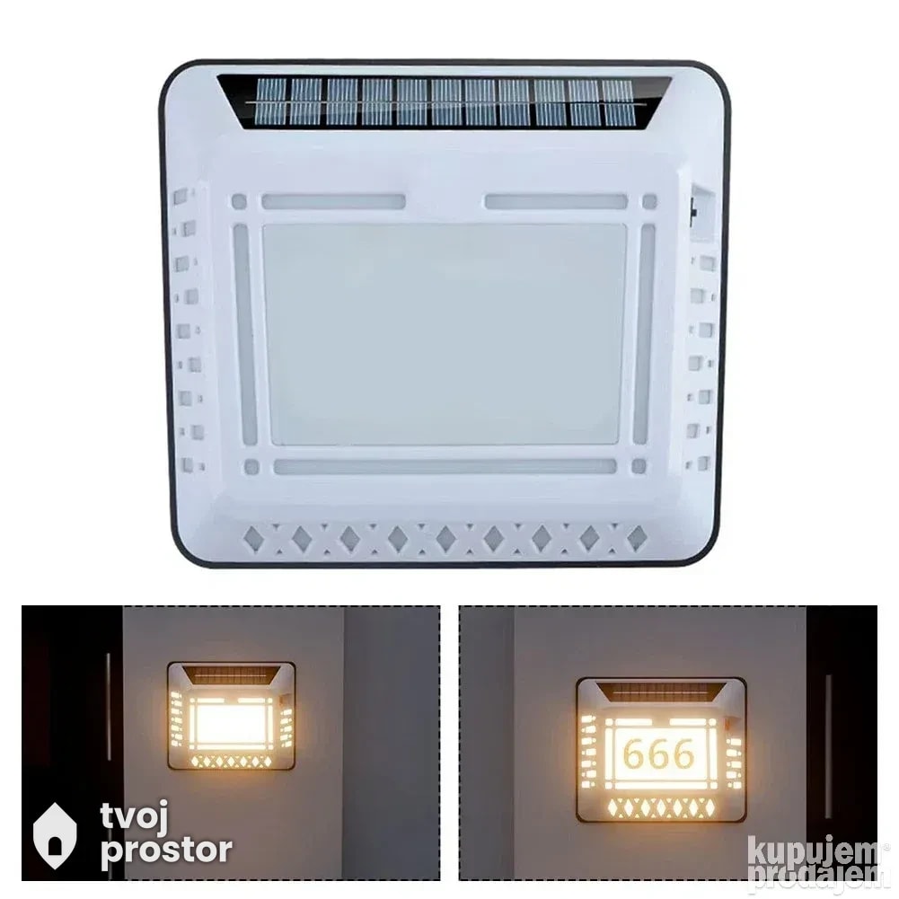 Solarna zidna lampa sa senzorom pokreta vodootporna — fotografija 3 od 4