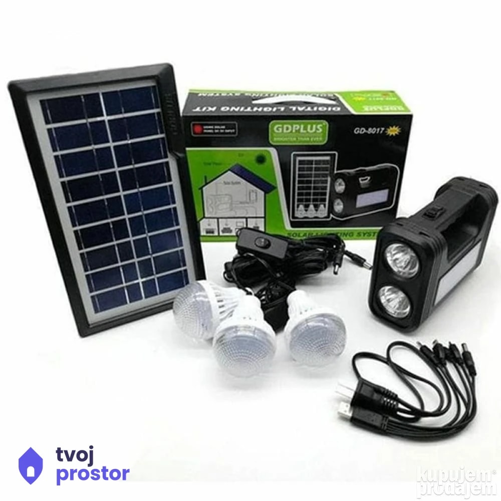 Solarni sistem sa akumulatorom 3 sijalice na usb — spoljna rasveta, Mungosi, Beograd