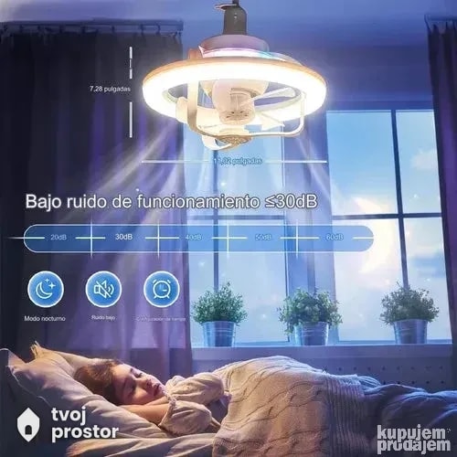 Led luster sijalica sa ventilatorom E27 — fotografija 6 od 7