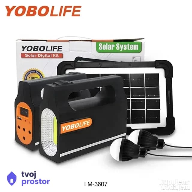 Solarni sistem Lampa radio mp3 powerbank baterija + panel — spoljna rasveta, Mungosi, Beograd