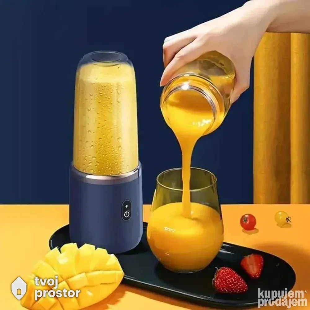 Prenosni punjivi blender sa 2 šoljice — fotografija 3 od 6