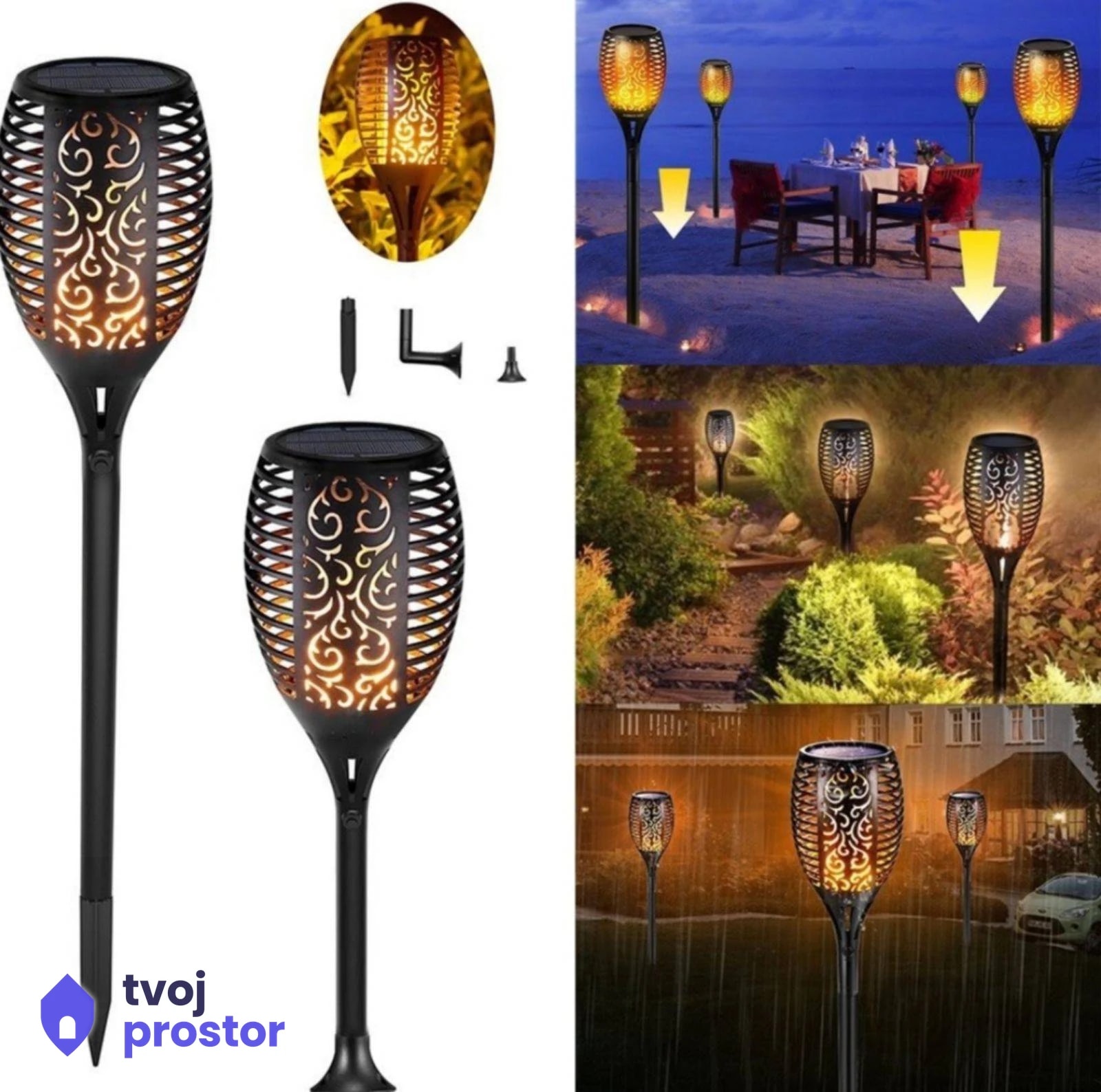 Solarna lampa za dvoriste plamen — spoljna rasveta, Mungosi, Beograd