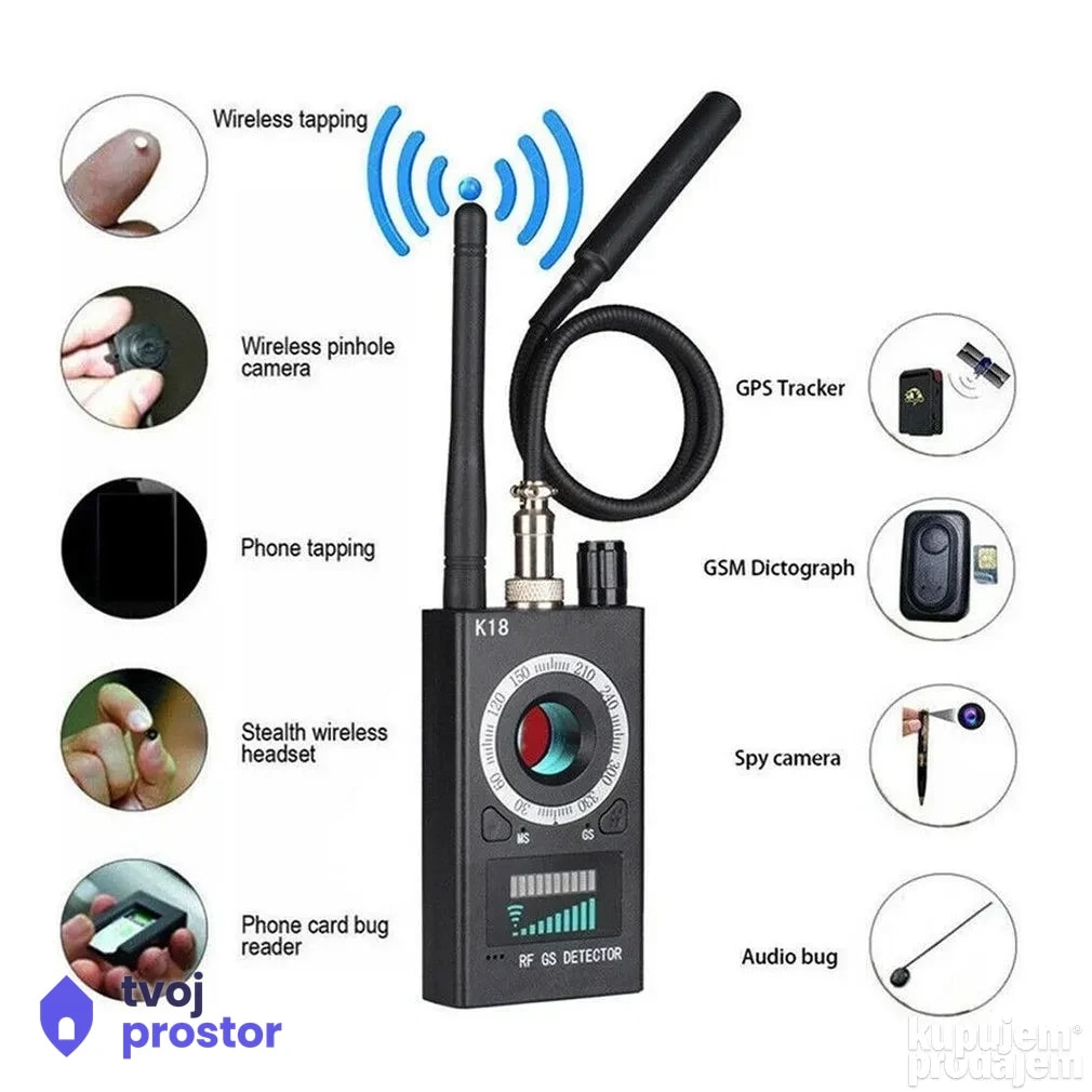 Detektor GPS, GSM signala prisluskivaca kamera K18 — fotografija 4 od 5